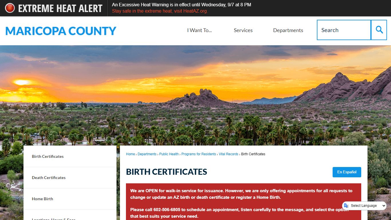 Birth Certificates | Maricopa County, AZ